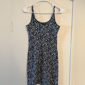Old Navy Dark Blue Floral Dress Medium